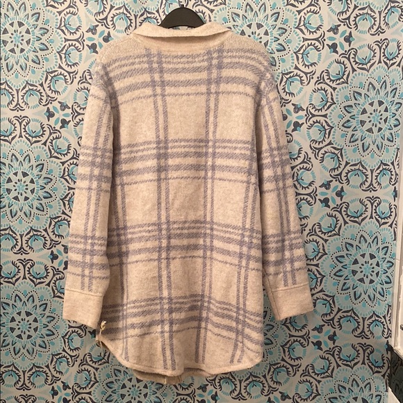 Women’s Plaid Jessica Simpson Button-Up Sweater Jacket - Large - Picture 2 of 7